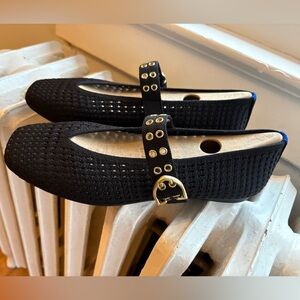 Rothy's Max Buckle Mary Jane in Black Mesh. NWT. Size 9